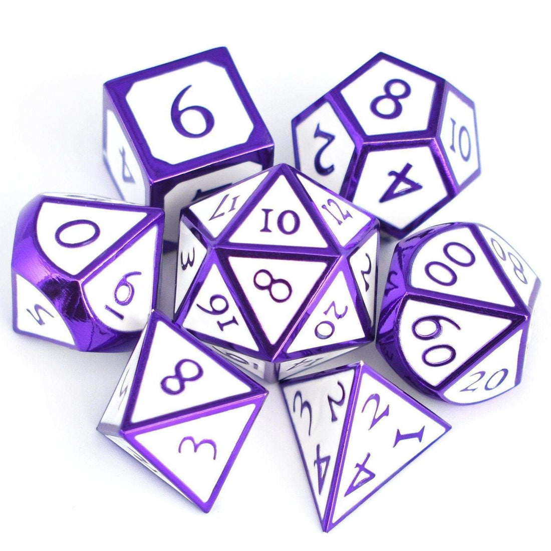 Roman White&Purple Plated Dice Set - RULE DICE