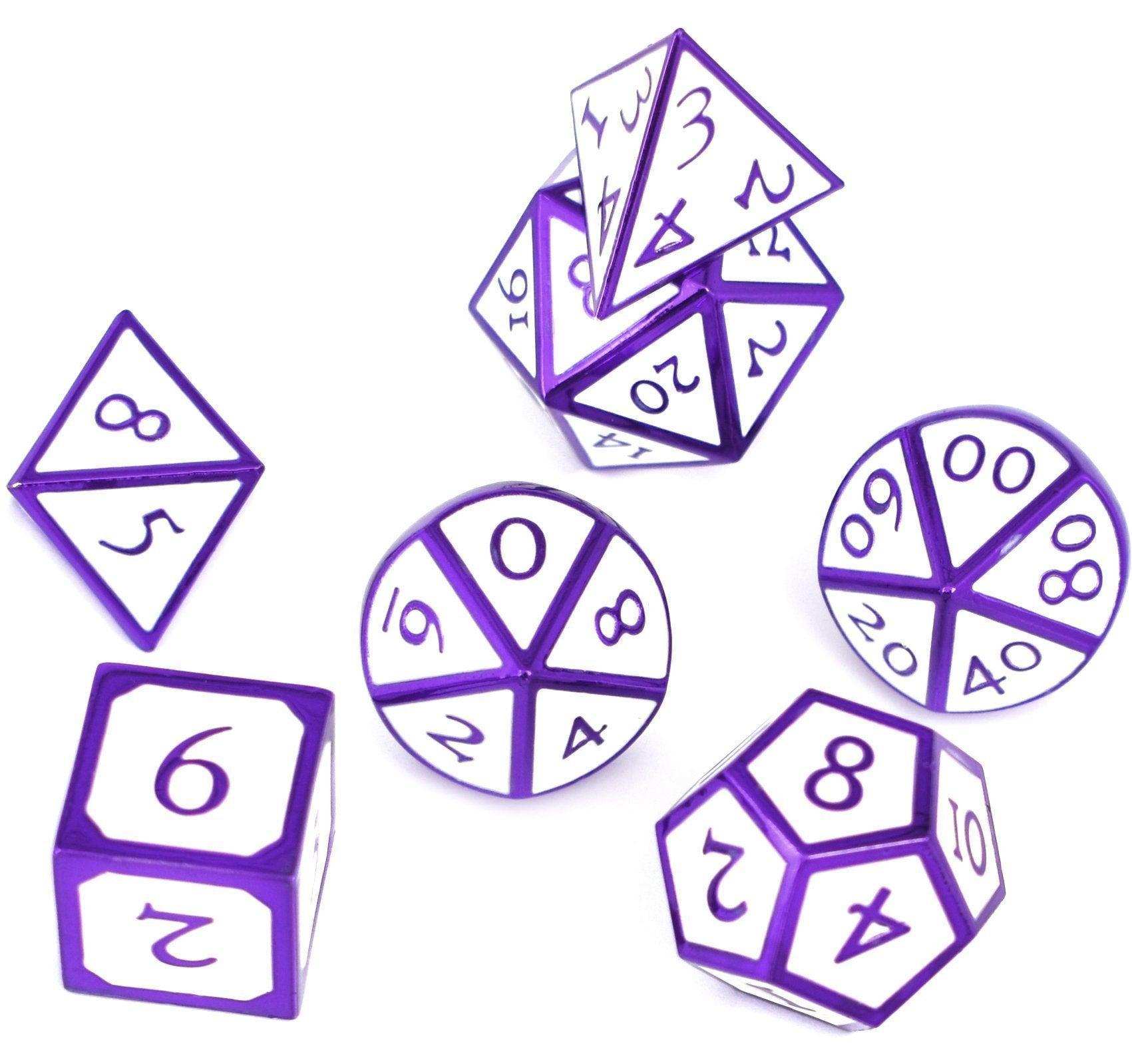 Roman White&Purple Plated Dice Set - RULE DICE