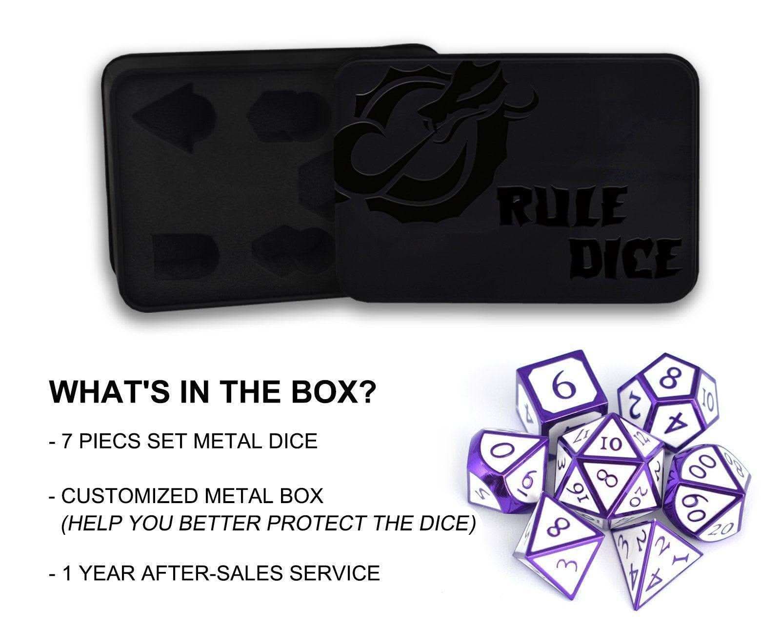 Roman White&Purple Plated Dice Set - RULE DICE