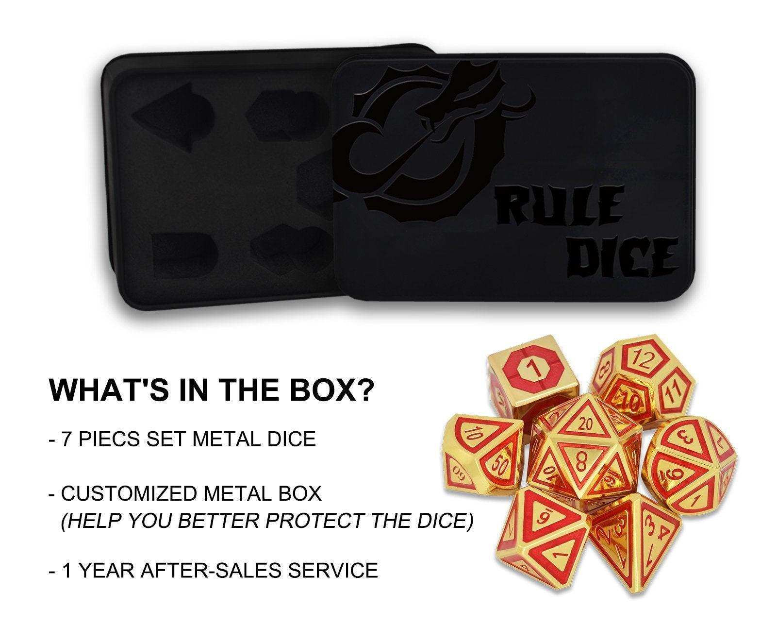 Golden&Red Plated Dice - RULE DICE