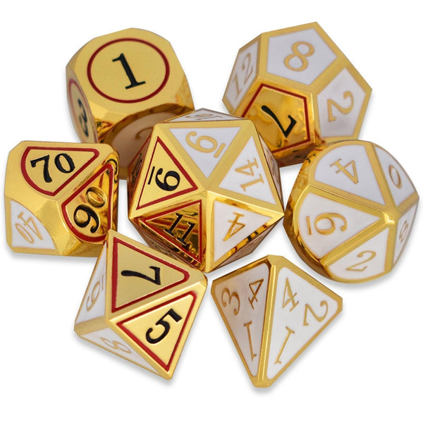  RULE DICE -  Heavy Metal Dice Golden Cold Heart Plated Dice