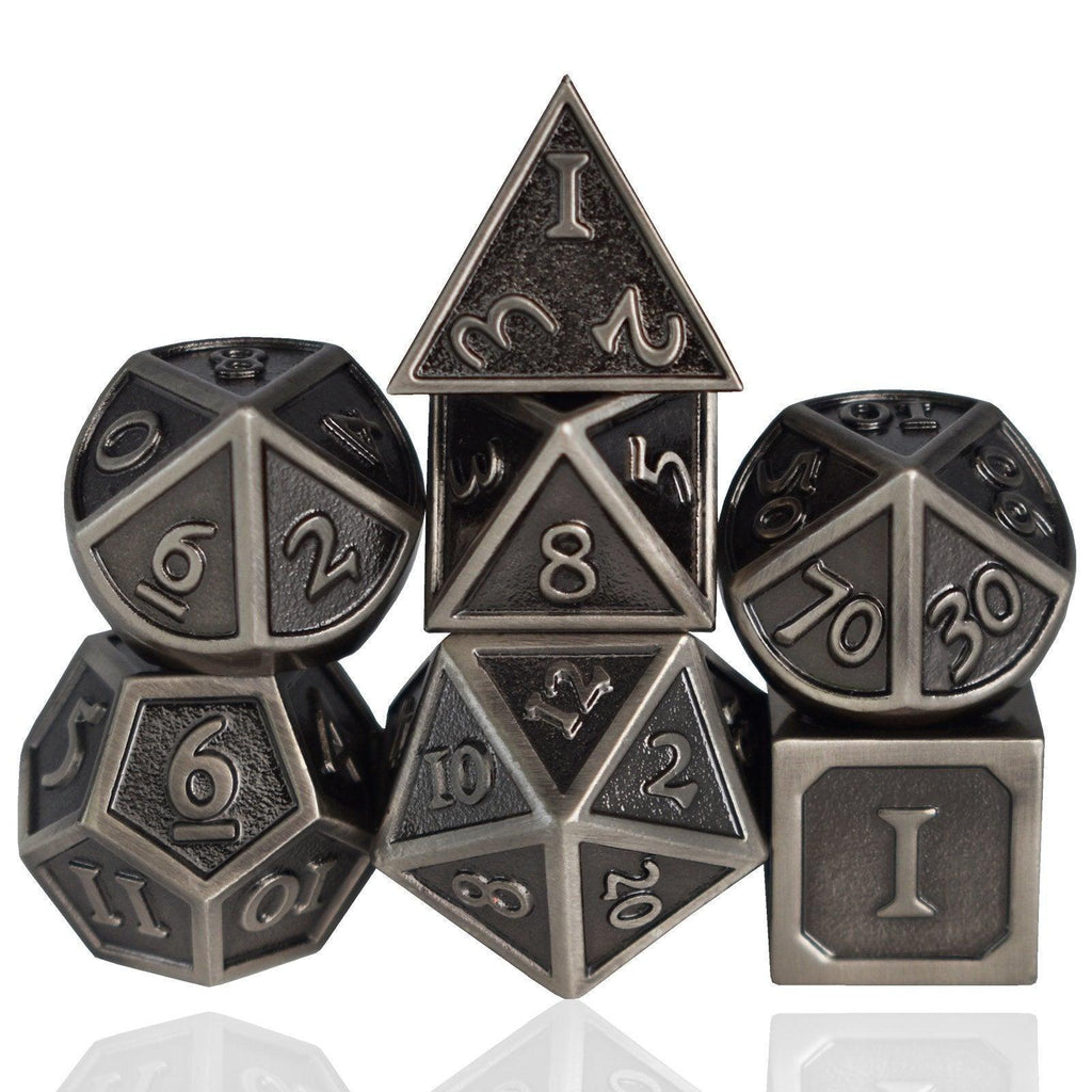  RULE DICE -  Heavy Metal Dice Roman Barrel Nickel Plated Dice