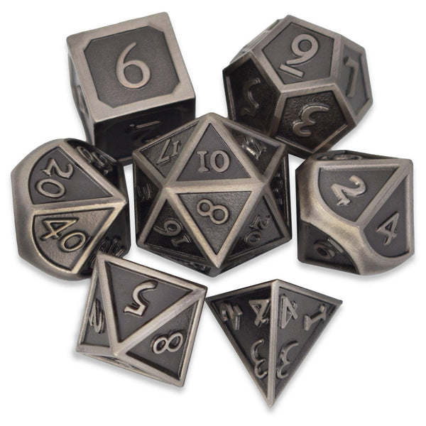  RULE DICE -  Heavy Metal Dice Roman Barrel Nickel Plated Dice