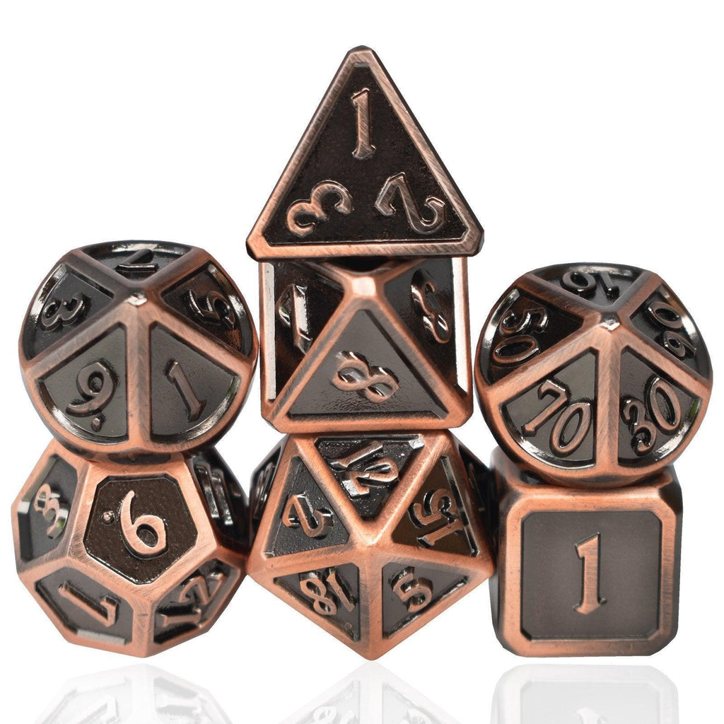  RULE DICE -  Gemstone dice Roman Dark Red&Bronze Plated Dice