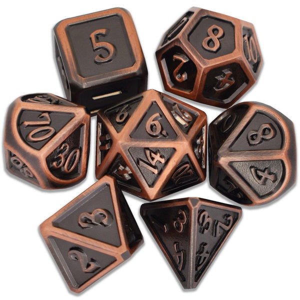  RULE DICE -  Gemstone dice Roman Dark Red&Bronze Plated Dice