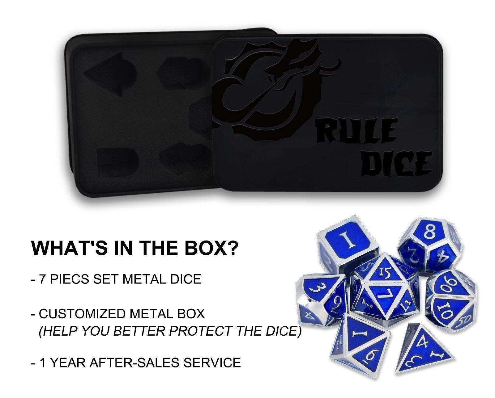 Roman Blue&Silver Plated Dice - RULE DICE