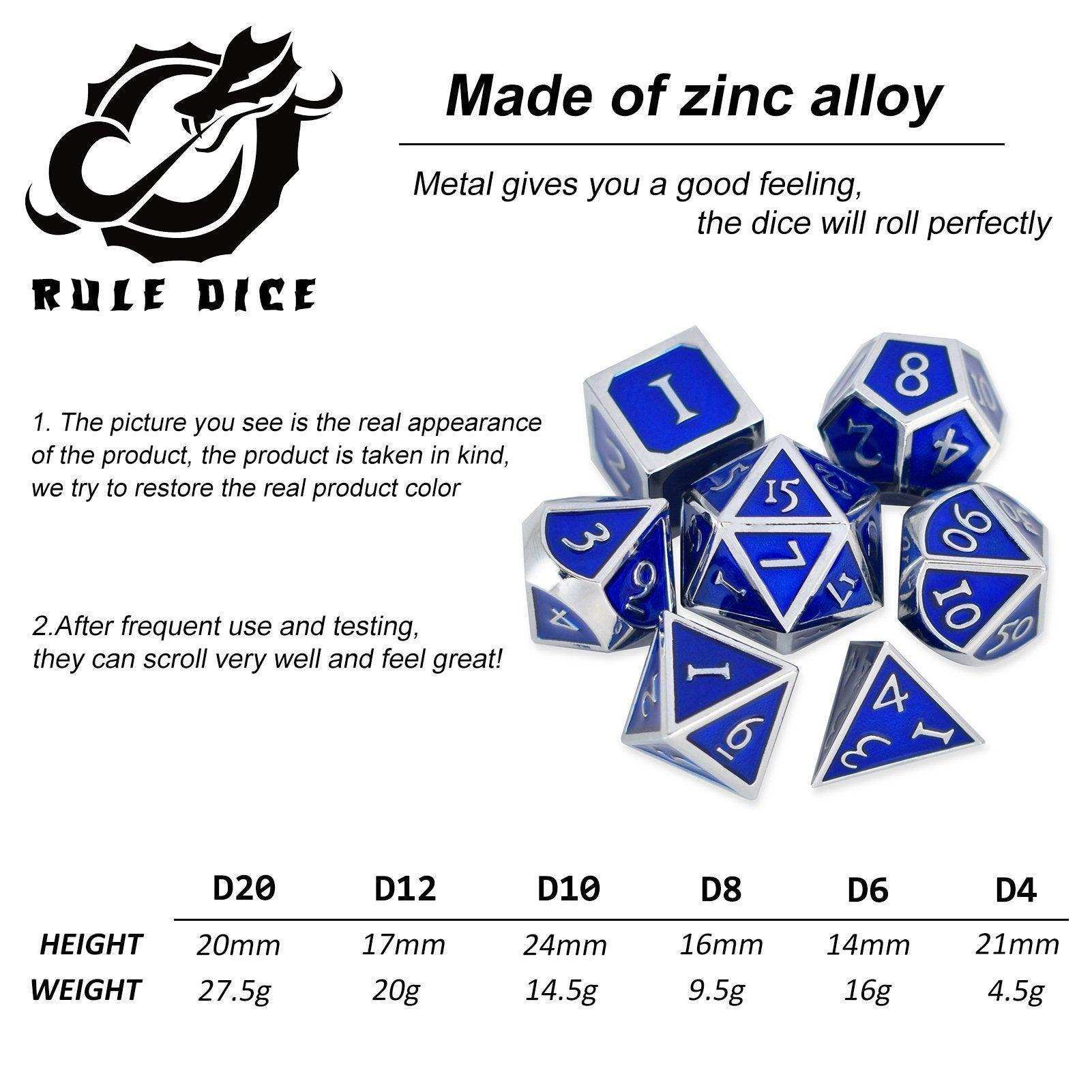 Roman Blue&Silver Plated Dice - RULE DICE