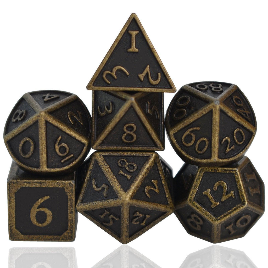  RULE DICE -  Heavy Metal Dice Roman Bronze Plated Dice