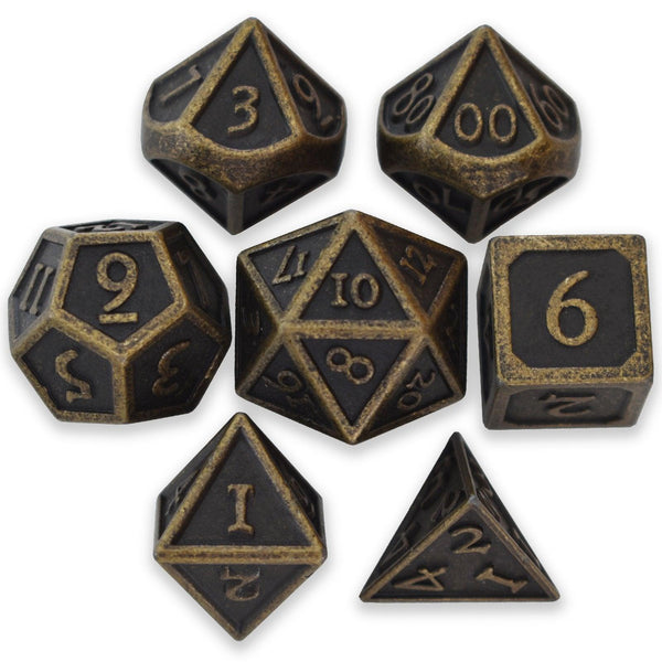  RULE DICE -  Heavy Metal Dice Roman Bronze Plated Dice