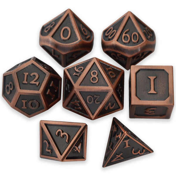  RULE DICE -  Heavy Metal Dice Roman Ancient Red Plated Dice