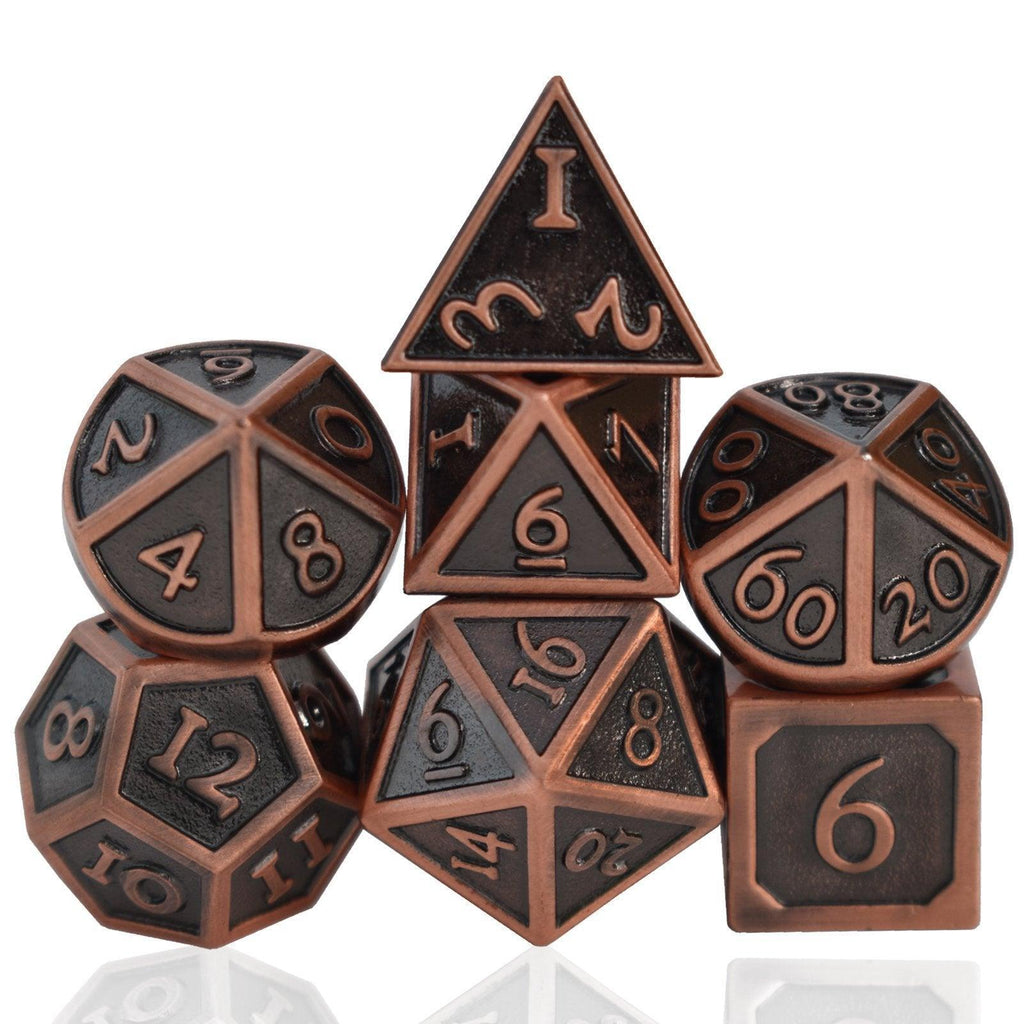  RULE DICE -  Heavy Metal Dice Roman Ancient Red Plated Dice