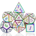  RULE DICE -  Heavy Metal Dice Roman White Colorful Plated Dice