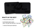  RULE DICE -  Heavy Metal Dice Roman White Colorful Plated Dice