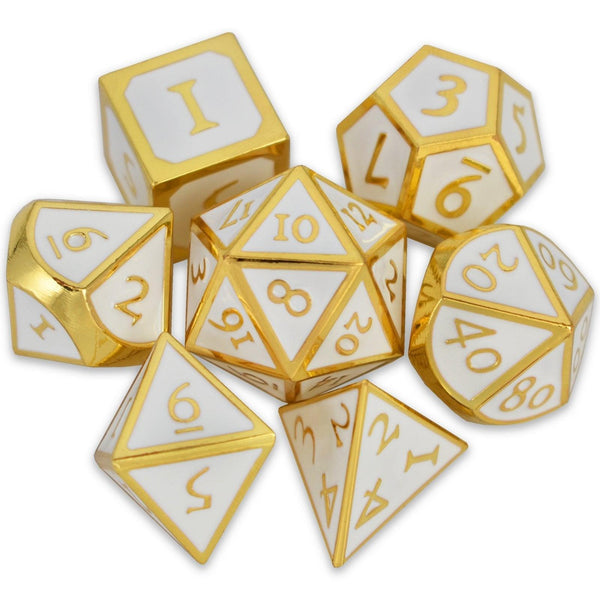  RULE DICE -  Heavy Metal Dice Roman Platinum&Golden Plated Dice