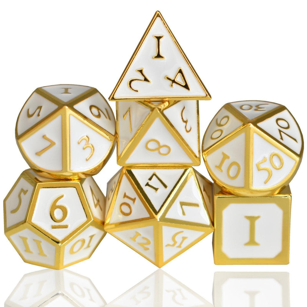  RULE DICE -  Heavy Metal Dice Roman Platinum&Golden Plated Dice